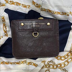 Marc Jacobs Brown Leather Wallet with Gold Hardware